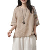 Summer Ethnic Style Embroidered Plus-Size Loose Fit Artistic Vintage Chinese Style T-Shirt