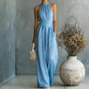 Sleeveless Halter Jumpsuit Loose-fitting