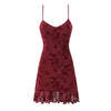 Retro Floral Mesh Slip Dress Women