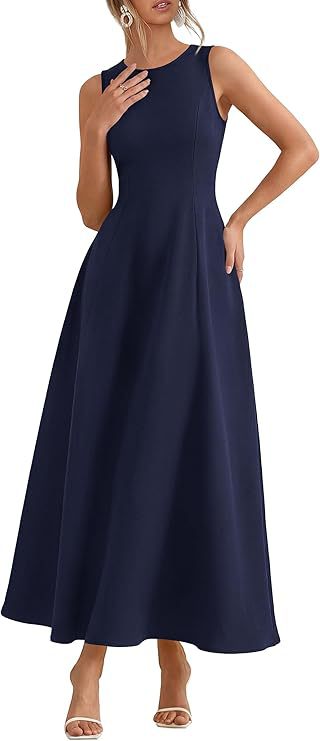 Womens Slim-Fit Long Casual Vest Dress