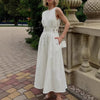 French-style Elegant Casual Minimalist Sleeveless Crew-neck Dress