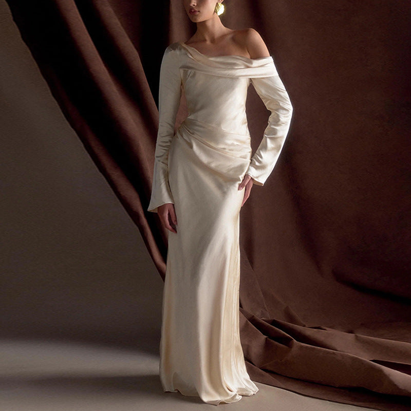 Women's Satin Banquet Fashion Casual Dress