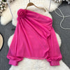 Loose-fitting Figure-flattering Chiffon Blouse For Women