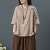 Summer Ethnic Style Embroidered Plus-Size Loose Fit Artistic Vintage Chinese Style T-Shirt