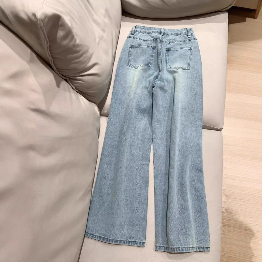 Fashion Personality Wide Leg Jeans For Women
