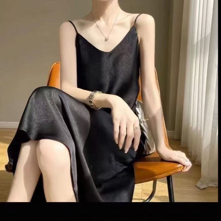Satin Chinese-style Floor-length Figure-flattering Elegant Jacquard Dress