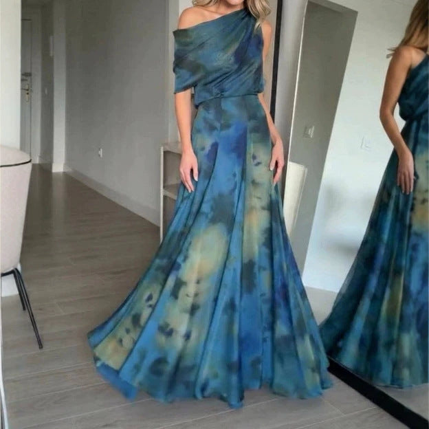 Artistic Retro Mesh Breathable Long Dress