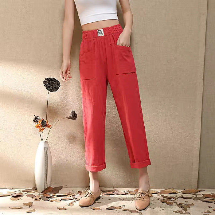 Casual Slimming Cotton-Linen Harem Pants