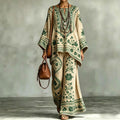 Women's Fashionable Loose-Fit Printed Long-Sleeve Set