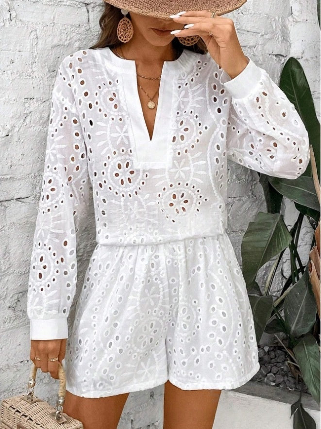 Loose V-Neck Fashionable Casual Womens Set