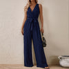 Strap High-Waist Sleeveless Jumpsuit Fashion Casual Set