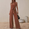 Strap High-Waist Sleeveless Jumpsuit Fashion Casual Set