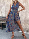 Summer Vacation Casual Chic Fashion Womens Printed V-Neck Sleeveless Jumpsuit