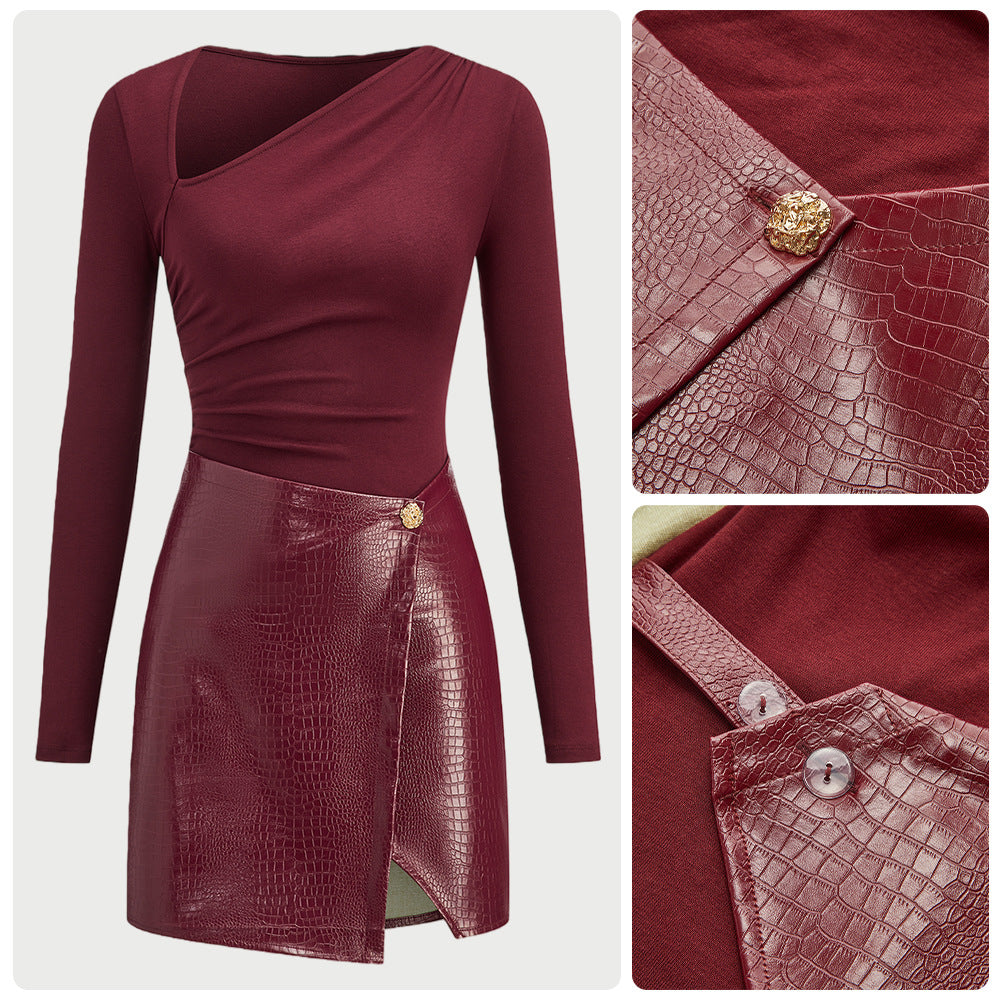 European And American-style Patchwork Dress For Women