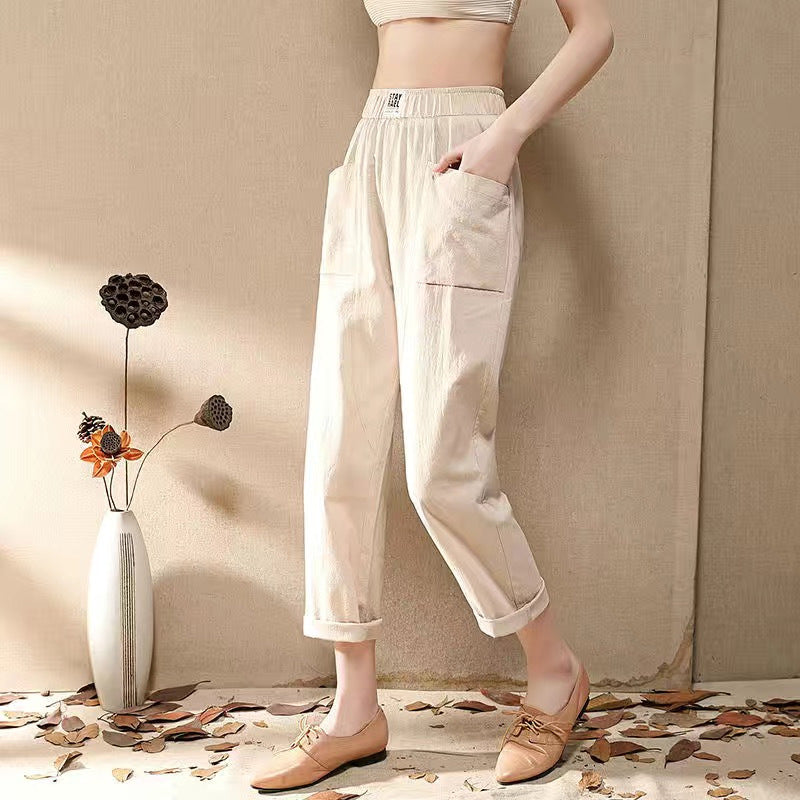 Casual Slimming Cotton-Linen Harem Pants