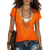 Women's Casual Fashion Solid Color Fake Two-Piece Short-Sleeve T-Shirt
