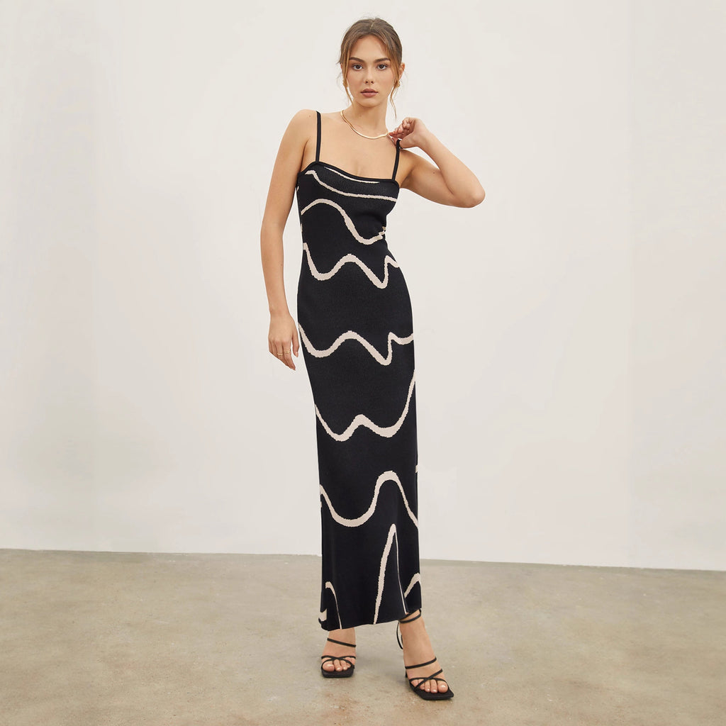 Striped Knitted Sexy Bodycon Dress Women