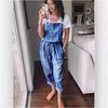 Fashionable Elastic Mid-Waist Jumpsuit Womens Pants