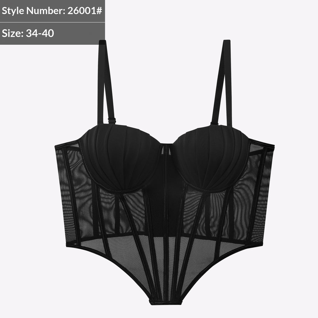 Strapless Pleated-cup High-end Fishbone Corset