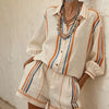 Printed Casual Shirt And Shorts Two-piece Set