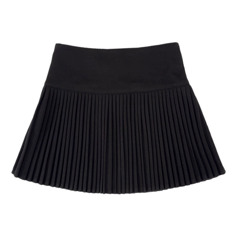 High-waisted Pleated A-line Loose Casual Short Skirt