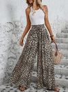 High Waist Leopard-print Printed Loose Casual Wide-leg Pants Women's Trousers