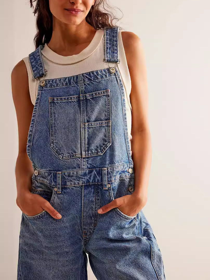 Casual Loose Denim Overalls