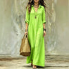 Shirt-collar Floor-length Casual Simple Long Dress