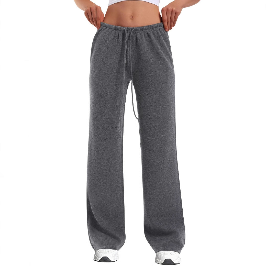 Womens Wide-leg Sweatpants Loose-fitting Low-rise Athletic Pants