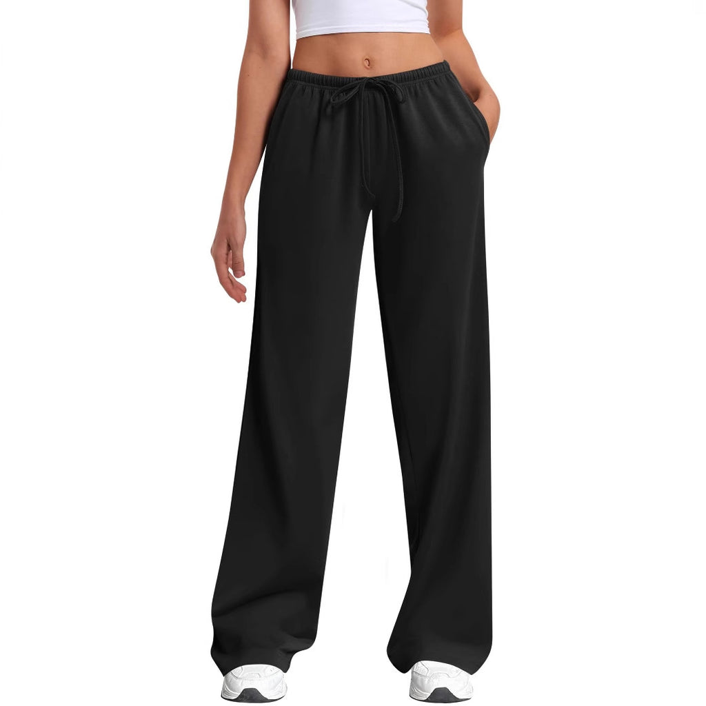 Womens Wide-leg Sweatpants Loose-fitting Low-rise Athletic Pants