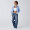 Women's Asymmetric Low-rise Loose-fit Denim Jeans